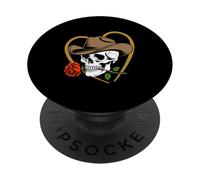 Line Dance Forever Cowboy Calavera Country Western PopSockets PopGrip Adhesivo