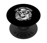 Line Dance Forever Cowboy Calavera Country Western PopSockets PopGrip Adhesivo