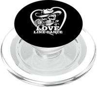 Line Dance Forever Cowboy Calavera Country Western PopSockets PopGrip para MagSafe