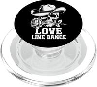 Line Dance Forever Cowboy Calavera Country Western PopSockets PopGrip para MagSafe