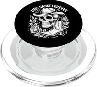 Line Dance Forever Cowboy Calavera Country Western PopSockets PopGrip para MagSafe