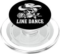 Line Dance Forever Cowboy Calavera Country Western PopSockets PopGrip para MagSafe