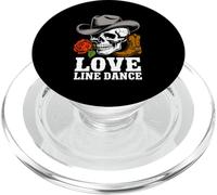 Line Dance Forever Cowboy Calavera Country Western PopSockets PopGrip para MagSafe