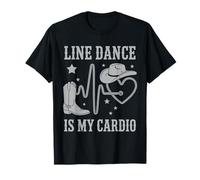 Line Dance Is My Cardio - Corazón de Lazo Western Camiseta