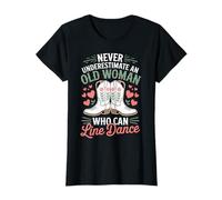 Line Dance Mujer Vieja Divertido Baile Línea Camiseta