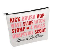 Line Dance Steps - Bolsa de cosméticos con diseño de pasos de baile en línea, bolsa de maquillaje, regalo para amantes de la danza, Born to Line Dance B