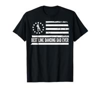 Line Dancing Country Music Line Bailarín Bandera Estadounidense Camiseta