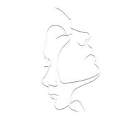 Line Face Art - Escultura femenina abstracta de metal de 42 x 24 cm, decoración moderna | Detalle de retrato de un contorno | colgante contemporáneo para sala de estar, dormitorio, baño y