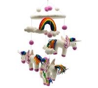 LINE NATURA Móvil Hecho a Mano de Fieltro - Unicornios Arcoíris