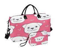 Line Puppy - Bolsa de viaje para hombres y mujeres, bolsa de gimnasio con bolsa de almacenamiento, bolsa de fin de semana, bolsas de transporte para viajes, gimnasio, yoga, Line Puppy, Talla única,