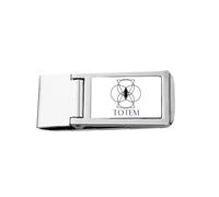 Line Totem - Cartera de bolsillo circular triangular delgada con clip de acero inoxidable