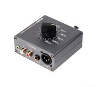 Line Volume Control Box SJ303 Atenuador en línea con múltiples entradas XLR TRS para RCA AUX - Atenuador de audio variable Reducción de 6 pasos para transmisión en vivo, chasis de aluminio 88 x 38 x