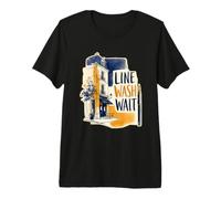 Line Wash Wait Acuarela Boceto Urbano Camiseta Premium