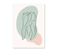 Línea abstracta dientes salud bucal cuadro sobre lienzo for pared carteles nórdicos e impresiones cuadros de for decoración clínica Dental(A,A4 21X30 cm Unframed)