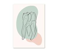 Línea abstracta dientes salud bucal cuadro sobre lienzo for pared carteles nórdicos e impresiones cuadros de for decoración clínica Dental(A,A4 21X30 cm Unframed)