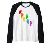 Línea Arte Pies Diversidad Inclusión Camiseta Manga Raglan