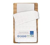 LINEA by böhmerwald Comfort - Edredón de plumón Ligero, 155 x 220 cm, 90% plumón y 10% Pluma de Clase 1, Apto para alérgicos, Lavable a 60 °C, Fabricado en Alemania