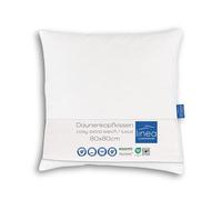Linea by böhmerwald Cosy - Almohada extrasuave, 80 x 80 cm, 100% plumón Blanco Nuevo, Apta para alérgicos, Lavable a 60 °C, Fabricada en Alemania