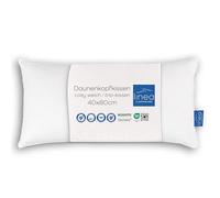 LINEA by böhmerwald Cosy - Almohada Suave de 3 cámaras, 40 x 80 cm, Interior: 100% Pluma, cámaras Exteriores: 90% plumón y 10% Pluma, Apta para alérgicos, Lavable a 60 °C, Fabricada en Alemania