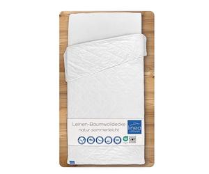 LINEA by böhmerwald Nature - Manta Ligera de Lino y algodón para Verano, 200 x 200 cm, 60% Lino y 40% algodón, Apta para alérgicos, Lavable en Ciclo Suave a 40 °C, Fabricada en Alemania