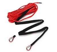 Línea de Cabrestante Sintético, 7700LBS 15M Cable de Cabrestante Multiusos Trenzado Sólido Piezas de Automóviles Todoterreno para Interiores Y Exteriores para SUV Camión ATV, UTV(Un rojo))