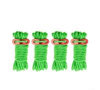 Línea de camping reflectante y resistente al viento de 4 mm con características de tensión ajustable (4 unidades, verde)