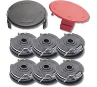 Línea de carrete de repuesto para desbrozadora y cubierta de carrete compatible con Bosch Advanced Grasscut 36 Art 36-36 LI ART24/27/30 (incluye 6 bobinas y 2 cubiertas)