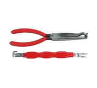 Línea de combustible de mandíbula curvada y alicates de corte de cableado, juego de herramientas de desconexión de mango rojo con barra de palanca para trabajo eléctrico automático y manguera (2