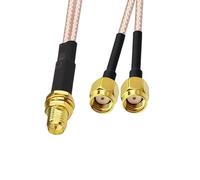 línea de conexión de la Placa Principal, Conector RP Macho/Hembra de 2 vías, Adaptador Divisor en Y, Cable extensión RG316 R*/F, 1 Unidad(RP F to 2 RP M,10CM)
