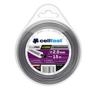 Cellfast Hilo de corte con núcleo - Hilo para desbrozadora - Aluminio molido - Cuadrado - 3,0 mm 15 m - Dual PRO
