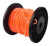 Línea de corte de cuerda redonda de nailon naranja de 2,4 mm de diámetro para desbrozadoras eléctricas ligeras, para una fácil instalación, cable de alambre de corte de césped de jardín de 30 m o 50 m