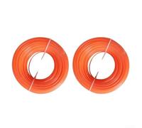 Línea de corte de hilo diseñada para mayor resistencia y flexibilidad, varios tipos de césped de 1,6 mm y 2,0 mm, 2 rollos de 30 m cada uno (1,6 mm, naranja)
