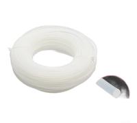 Línea de corte de nailon reforzado con alambre de acero de 3 mm para cortacésped, cuerda de corte de césped, cable de comedor de larga duración, color blanco, rollo de 20 metros para tareas de recorte