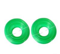 Línea de corte para bordes de césped y tareas de recorte de nailon de 1,6 mm y 2 mm de diámetro, 2 rollos de 30 m cada uno para una entrega funcional consistente (2 mm verde)
