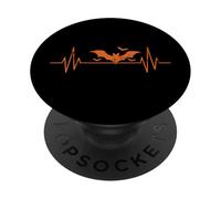 Línea de electrocardiograma Bat Heartbeat Halloween PopSockets PopGrip Adhesivo