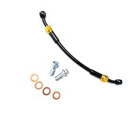 Línea de Embrague y Freno Accesorios para Motocicletas Línea De Freno Trenzada Acero Inoxidable 28°-28° Manguera Aceite con Banjo Giratorio 360°(260cm)