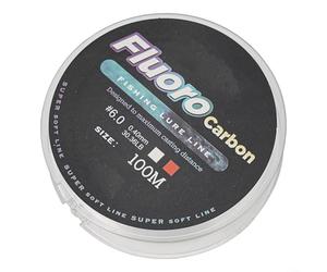 Línea de pesca de fluorocarbono carrete de 100 m para pescadores que necesitan bajo índice de refracción y capacidad de carga consistente (6.0-0.40mm-13.8 kg blanco)