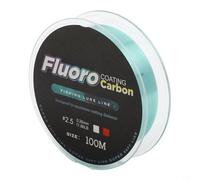 Línea de pesca de fluorocarbono de 100 m para pesca con señuelo con alta densidad, baja refracción de luz e integridad (2.5-0.26mm-5.4 kg verde)