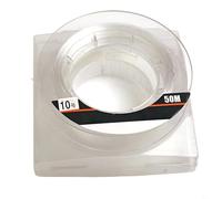 Línea de pesca de fluorocarbono de 50 m, alta sensibilidad, monofilamento líder de fregadero, alambre invisible para agua salada, agua dulce, 18.1-45.4 kg (0.5 mm)