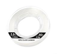 Línea de pesca de fluorocarbono de carbono de 50 m, resistente al desgaste, líder de baja elasticidad para pesca con mosca, alta resistencia de 5 a 61 libras (3.5)
