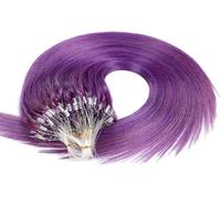 Línea de pesca Extensión de cabello Micro loop anillo Hum Hum Hair Extensions Long Micro Loop Ring Beads Indi Remy Hum Hair Extensions, 22 pulgadas (55 cm)