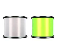 Línea De Pesca Nailon Monofilamento 1000M, 2 Uds., Principal Súper Resistente, Accesorios Agua Salada Invisible para la Pesca en el mar(White Yellow,0.430mm-7.0)