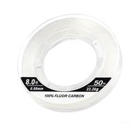 Línea de pesca premium, 50 metros de fluorocarbono de carbono, 5 5 libras a 62 7 libras, líder de fibra para pescadores (8.0)