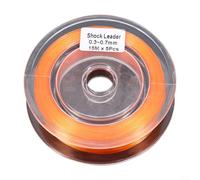 Línea de pesca premium de 15 m, líder de choque de nailon para un mejor rendimiento de pesca (naranja)