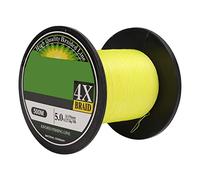 Línea de Pesca Trenzada 4 Hebras, 546 Yardas, Resistente a la Abrasión, Amarilla 0.8 - Alta Resistencia y Fluidez, Ideal para Pesca en Agua Dulce y Salada (5.0)