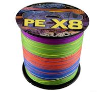 Línea de pesca trenzada de polietileno de 8 hebras de 100 m para surf y pesca en agua salada con colores vibrantes resistentes a los rayos UV y larga vida útil (1.0 multicolor)