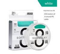 Línea de pesca trenzada de polietileno de 8 hebras de 150 m con resistencia superior a la abrasión y acabado suave, adecuado para aplicaciones de señuelo y peces grandes (1.0 blanco)