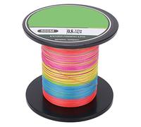 Línea de Pesca Trenzada PE, 4 Hebras, 500m, Resistente a la Abrasión, Alta Resistencia al Desgarro - Tecnología Alemana Antidesgaste, Ideal para Pesca en Agua Dulce y Salada (0,8)