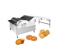 Línea de producción automática comercial de galletas, máquina de producción multifuncional laminada/de soda con relleno de nogal y función de procesamiento de productos semiacabados