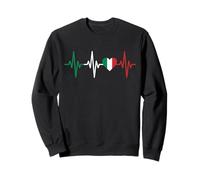 Línea de Pulso de Latido Italiano con Bandera corazón Sudadera